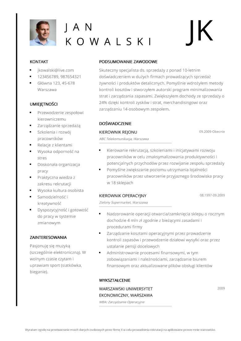 Profesjonalne szablony CV