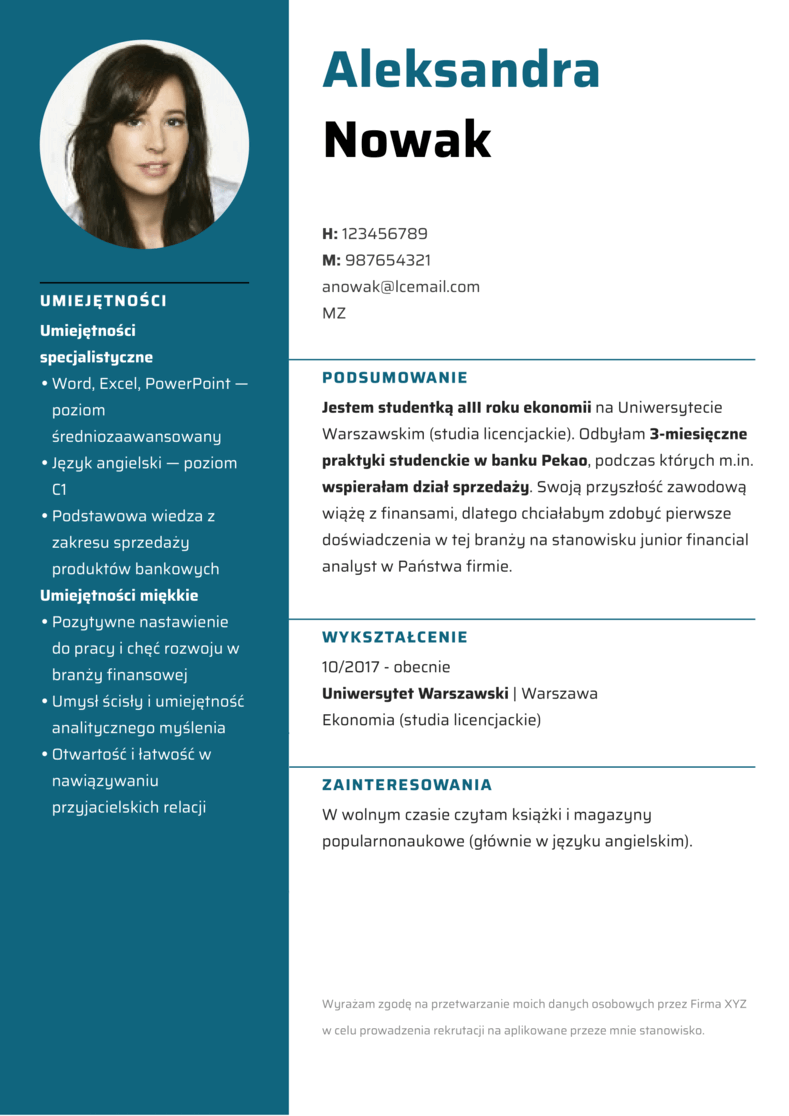 Przykładowe Cele Zawodowe W Cv CV wzór: 70+ gotowych wzorów CV i przykładów do wypełnienia
