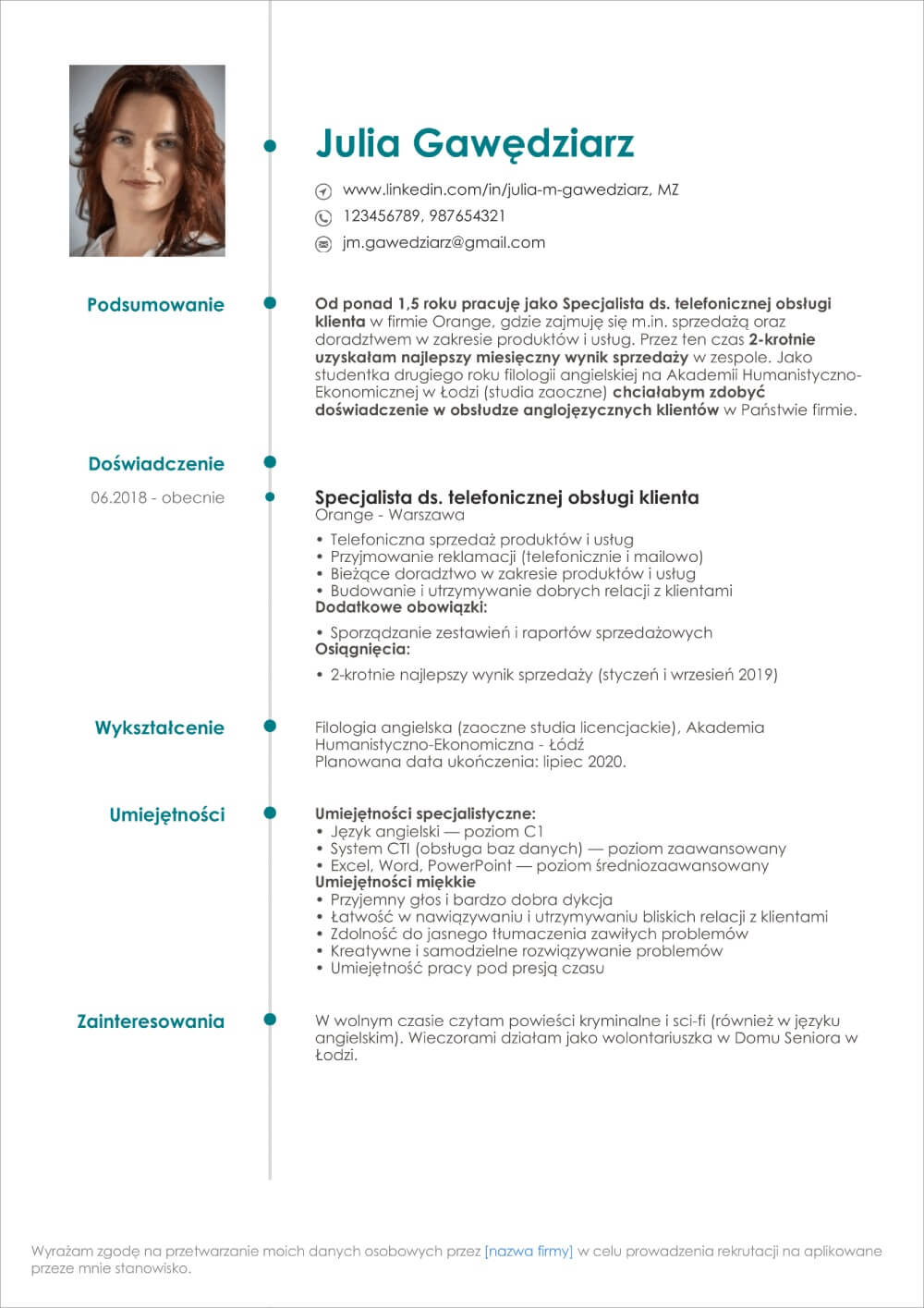 curriculum vitae wzor doc