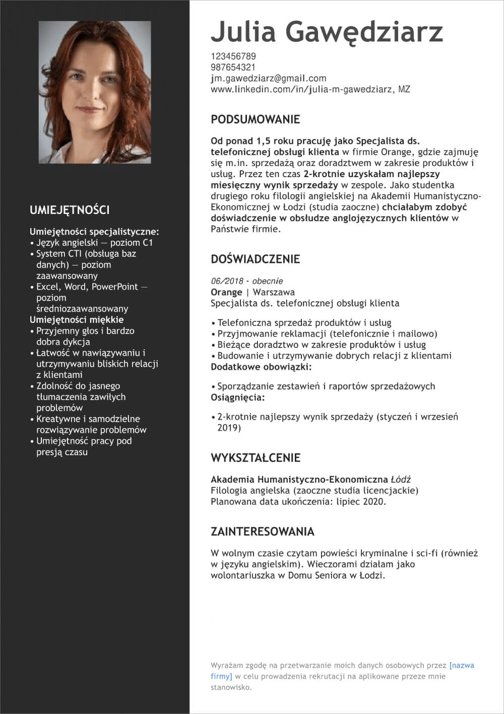 curriculum vitae wzor doc