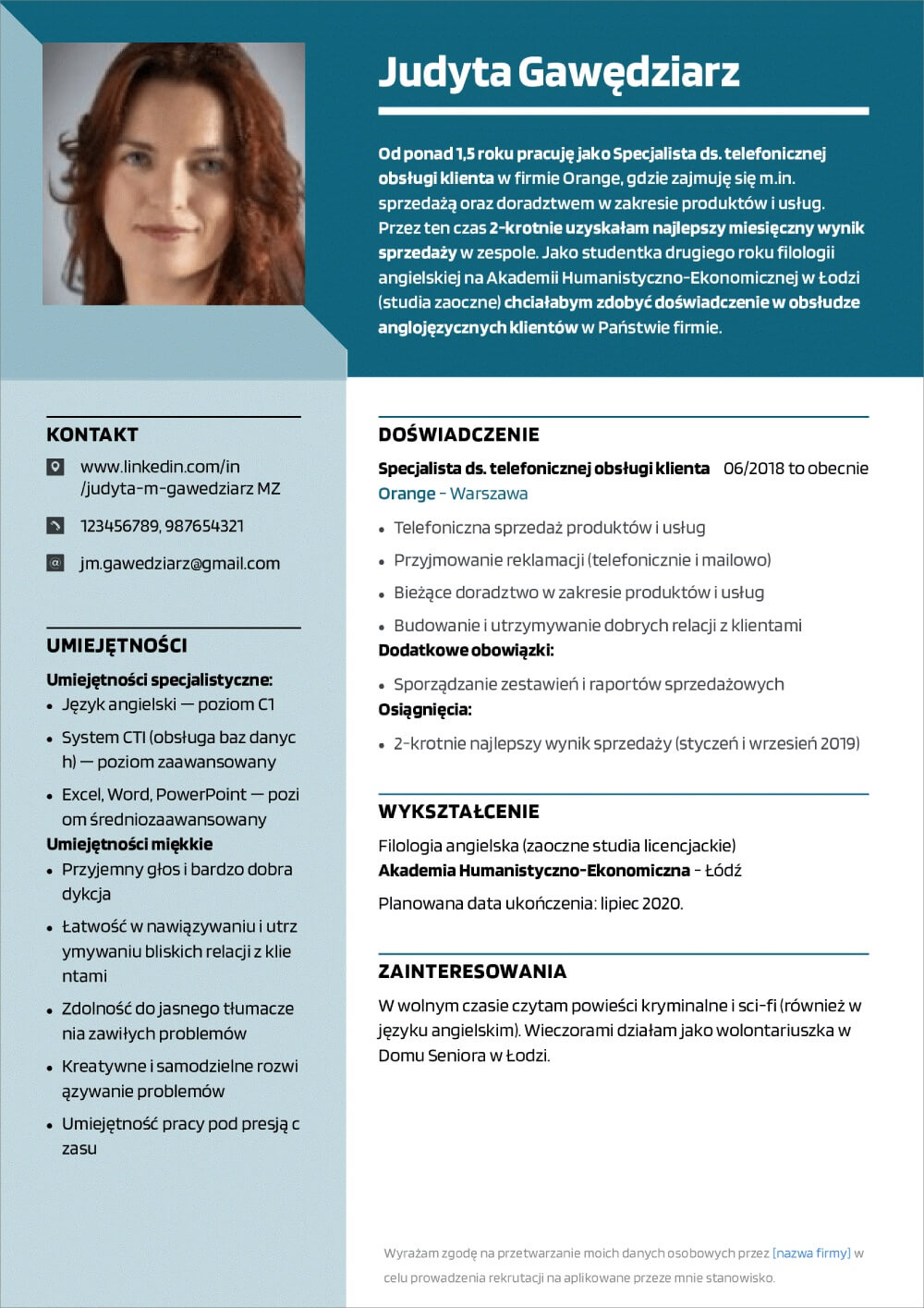 curriculum vitae wzor doc