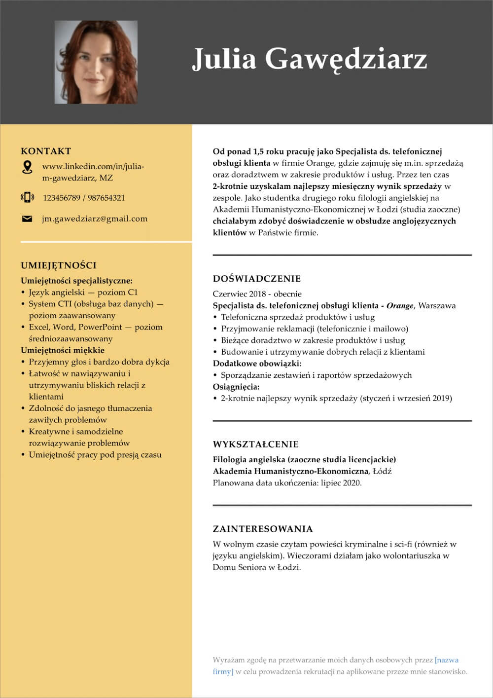 curriculum vitae wzor doc