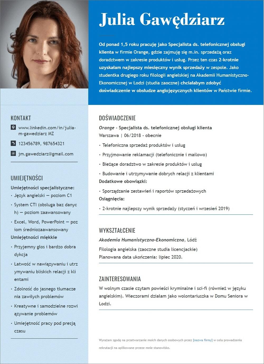 curriculum vitae wzor doc