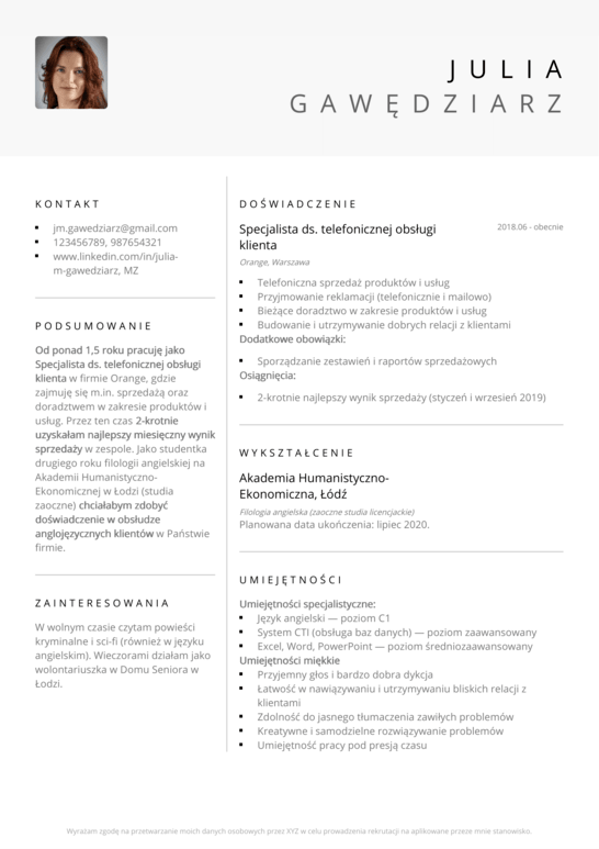 szablon cv word doc