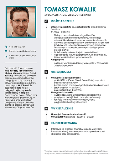 Szablon z kreatora CV LiveCareer