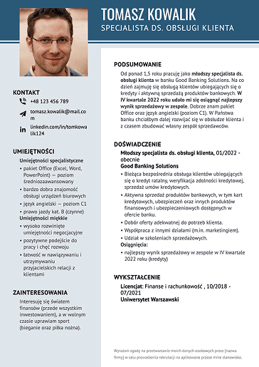 Szablon z kreatora CV LiveCareer
