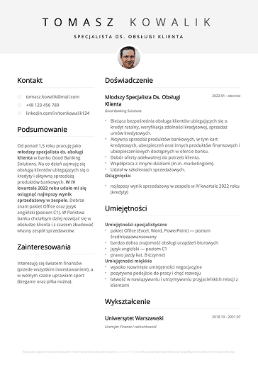 Szablon z kreatora CV LiveCareer