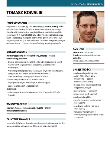 Szablon z kreatora CV LiveCareer