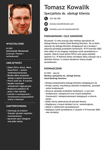 Szablon z kreatora CV LiveCareer