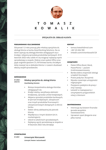 Szablon z kreatora CV LiveCareer