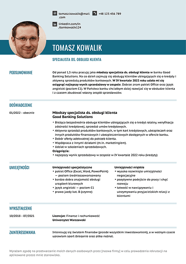 Szablon z kreatora CV LiveCareer