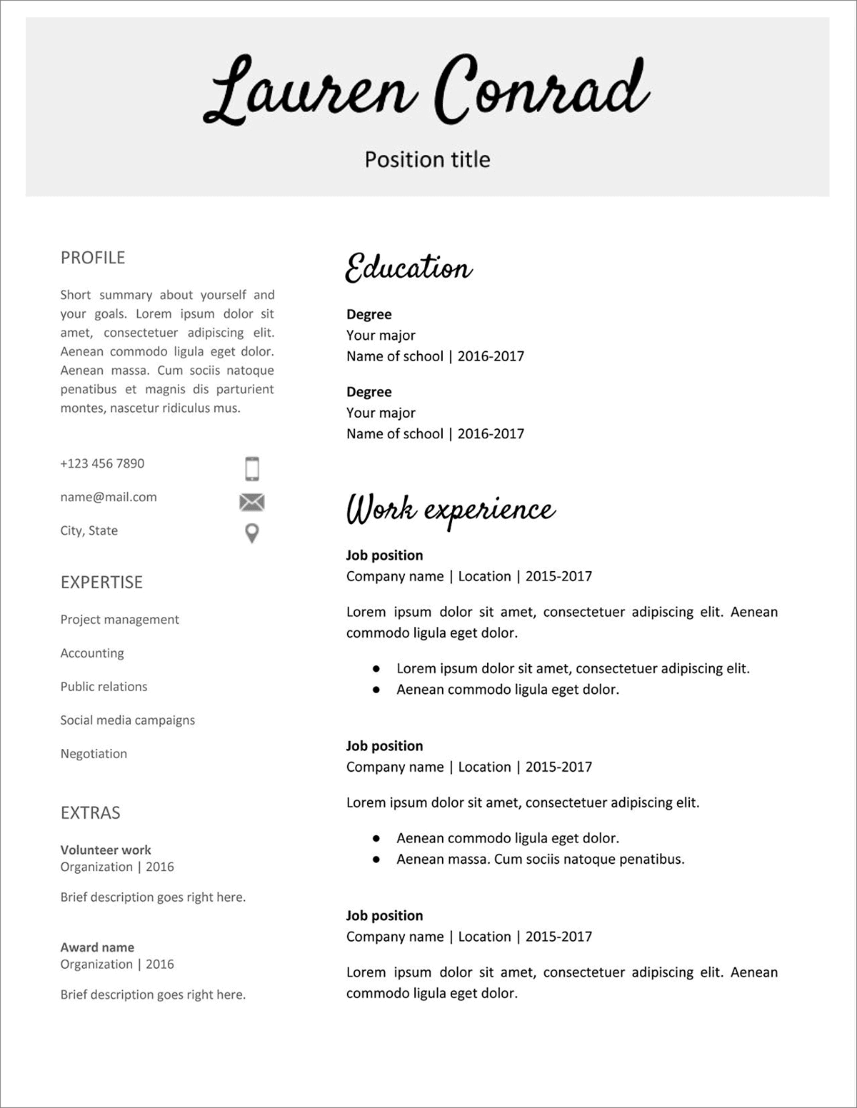 google docs resume template serif