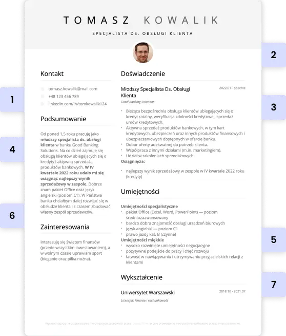 budowa cv - wzór