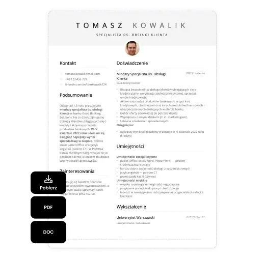 CV do pobrania w PDF i Word