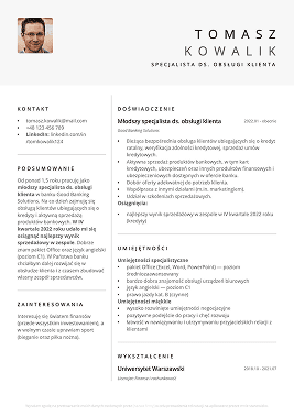 nowoczesne cv szablon
