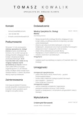tradycyjny szablon cv