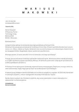 kreatywny szablon listu motywacyjnego