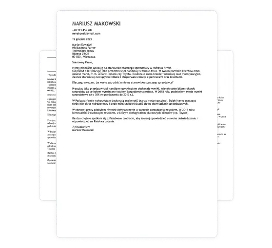 szablony z kreatora listu livecareer.pl
