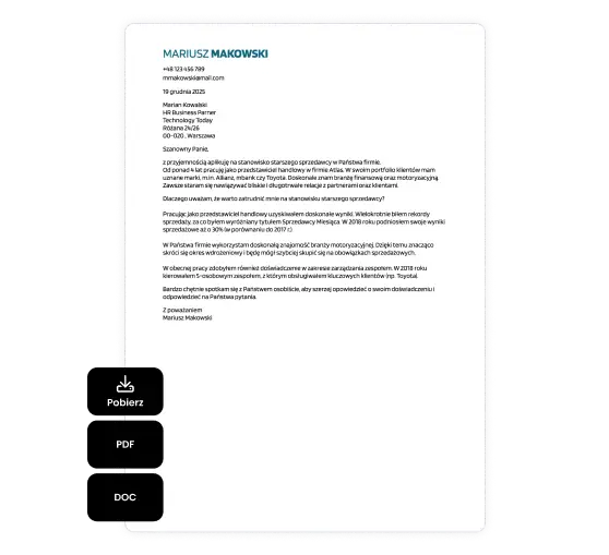 szablony z kreatora listu livecareer.pl